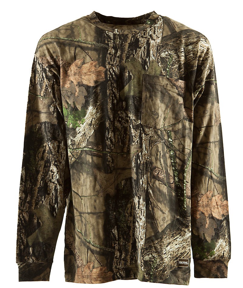 Berne Apparel Big and Tall Longshot Long Sleeve Camo Cotton Tee Shirt