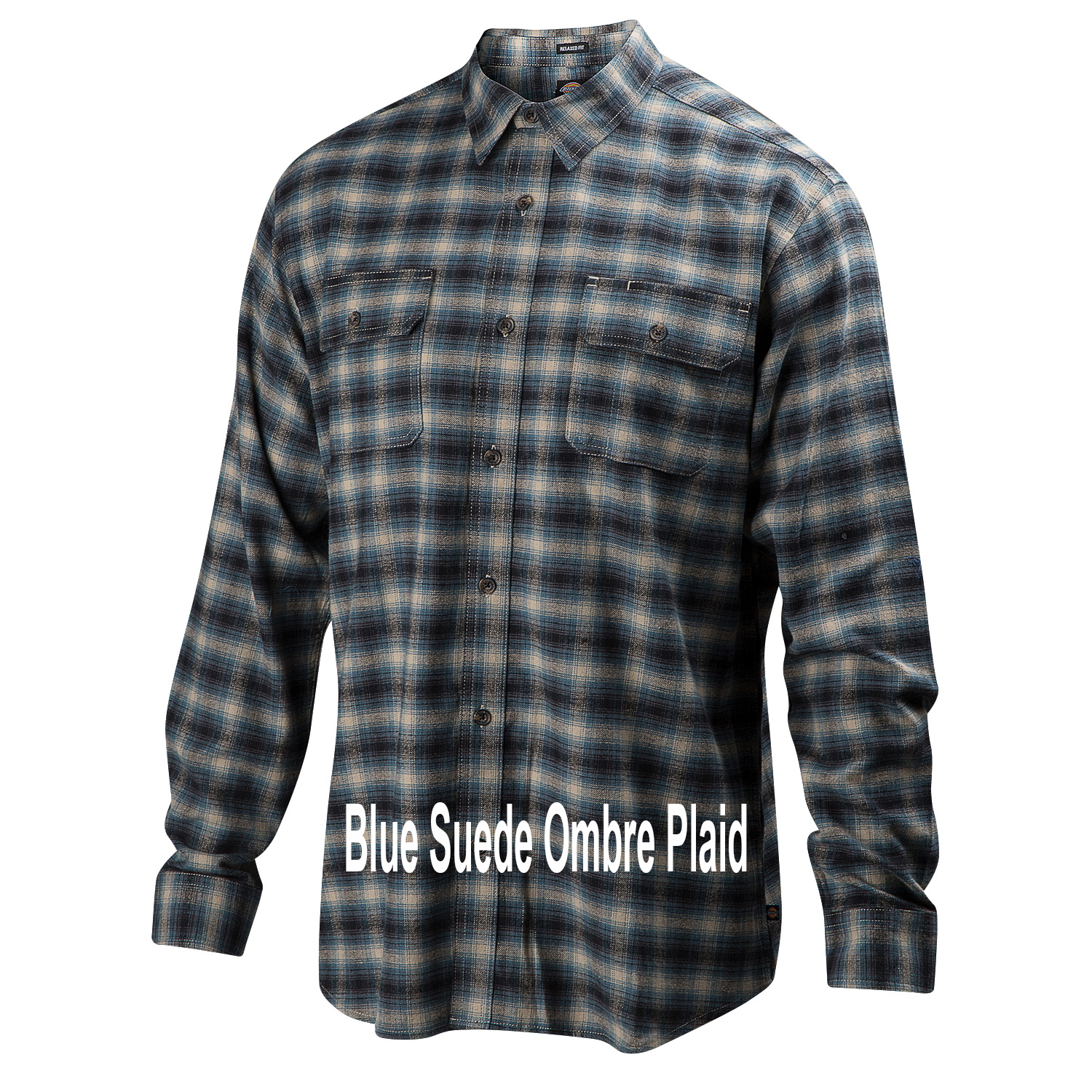 Dickies-Icon-Flannel-Blue-Suede-Ombre-Plaid-Big-Tall-BigCamo-Name