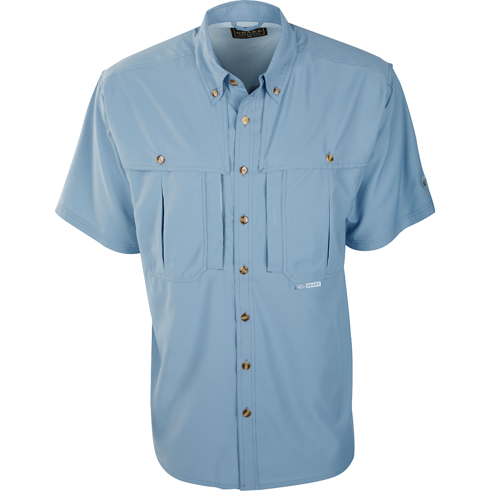 Drake Solid Flyweight Shirt with Vented Back Short Sleeve (M-3XL)