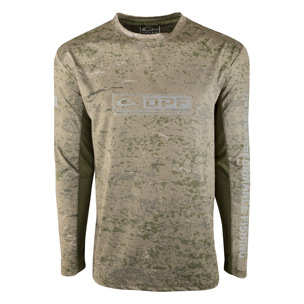 Drake-Performance-Fishing-Shield4-Arch-Mesh-Back-Crew-Big-Tall-Fish-Hunt-Duckweed