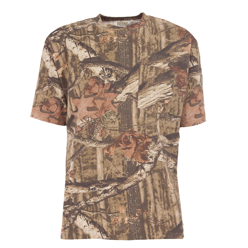 Berne Apparel Big and Tall Shortshot Short Sleeve Camo Cotton Tee Shirt -  Realtree APX and Mossy Oak Infinity