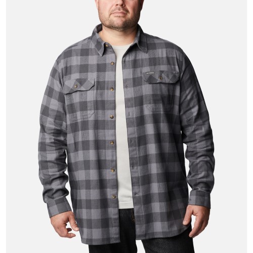 columbia-sportswear-flare-gun-stretch-flannel-long-sleeve-button-up-shirt-1861584-lifestyle-apparel-cold-weather-gear-big-tall-city-grey-twill-buffalo-check-bigcamo