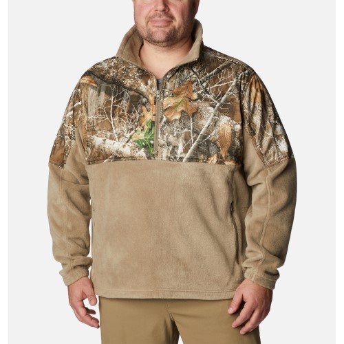 columbia-sportswear-performance-hunting-gear-fleece-overlay-quarter-zip-pullover-1802141-flax-realtree-edge-lifetsyle-apparel-big-tall-bigcamo