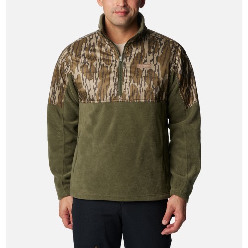 columbia-sportswear-performance-hunting-gear-fleece-overlay-quarter-zip-pullover-1802141-surplus-green-mossy-oak-bottomland-lifetsyle-apparel-big-tall-bigcamo
