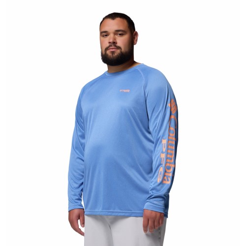 columbia-sportswear-terminal-tackle-long-sleeve-shirt-1388262-vivid-blue-heather-bright-nectar-fishing-sun-protection-big-tall-bigcamo