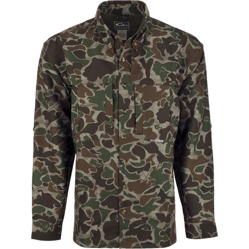 Drake Waterfowl Old School Camo Flyweight Wingshooter L/S Shirt