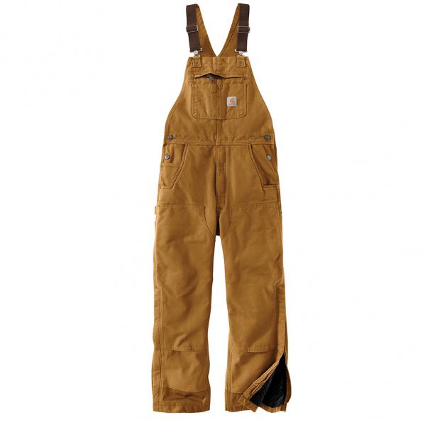 Carhartt Duck Bib Overalls Canvas Double Knee Hunting Workwear R01-BRN  42x30 USA