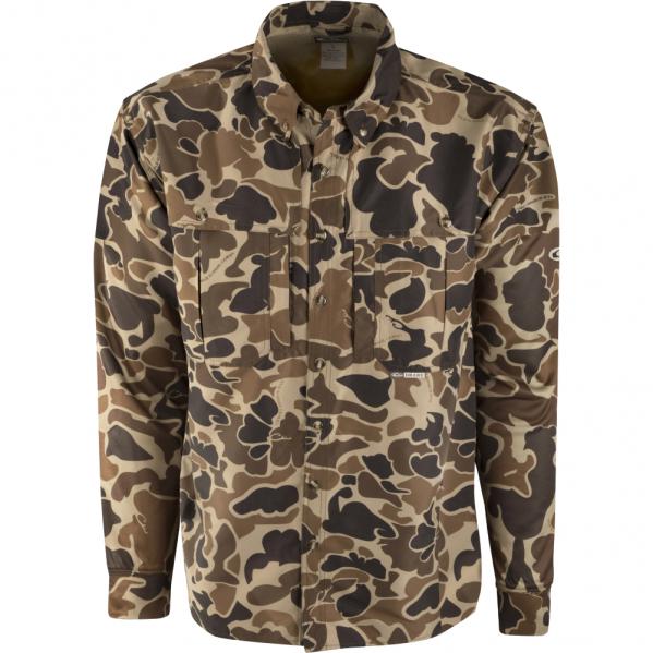 Drake Waterfowl Old School Camo Flyweight Wingshooter L/S Shirt