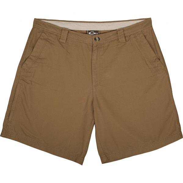 Drake-Waterfowl-Casual-Washed-Cotton-Canvas-Shorts-Big-Tall-BigCamo-Hunt-Fish-Golf-Tobacco