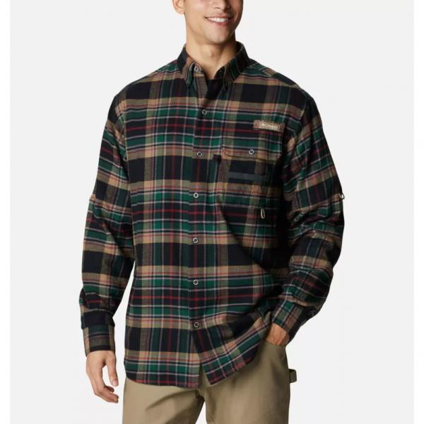 columbia-sportswear-PHG-sharptail-flannel-black-plaid-shirt-hunt-fish-big-tall-bigcamo