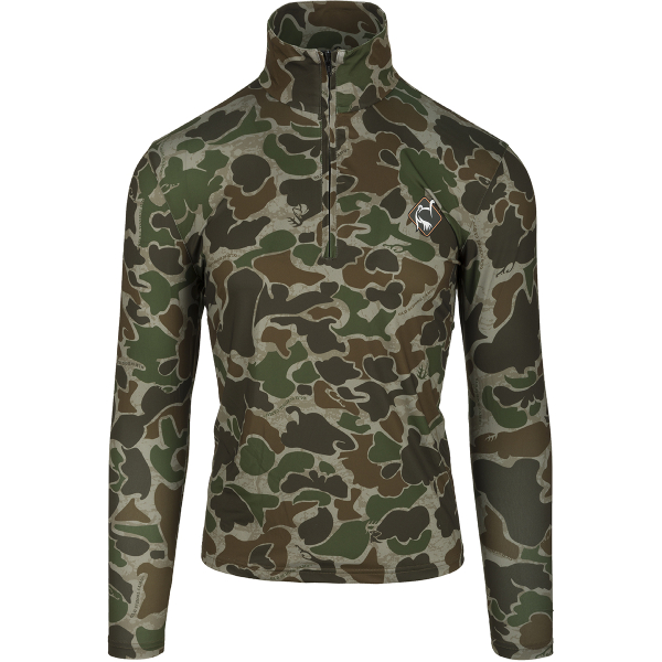 drake-ol-tom-performance-quarter-zip-OT3120-turkey-hunting-big-tall-big-camo-old-school-green