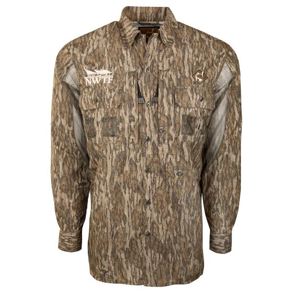 Mossy Oak Bottomland Drake Ol' Tom Vestless Mesh Back Shirt with Spine Pad