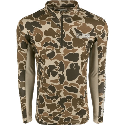 drake-waterfowl-performance-fishing-shield4-arched-mesh-back-quarter-zip-DPF1210-old-school-camo-sun-protection-gear-apparel-big-tall-bigcamo