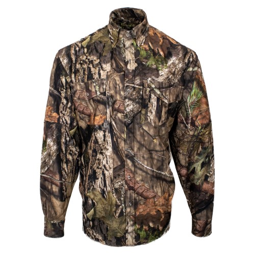 World Famous Technical Stretch Button Down Shirt-Mossy Oak Camo